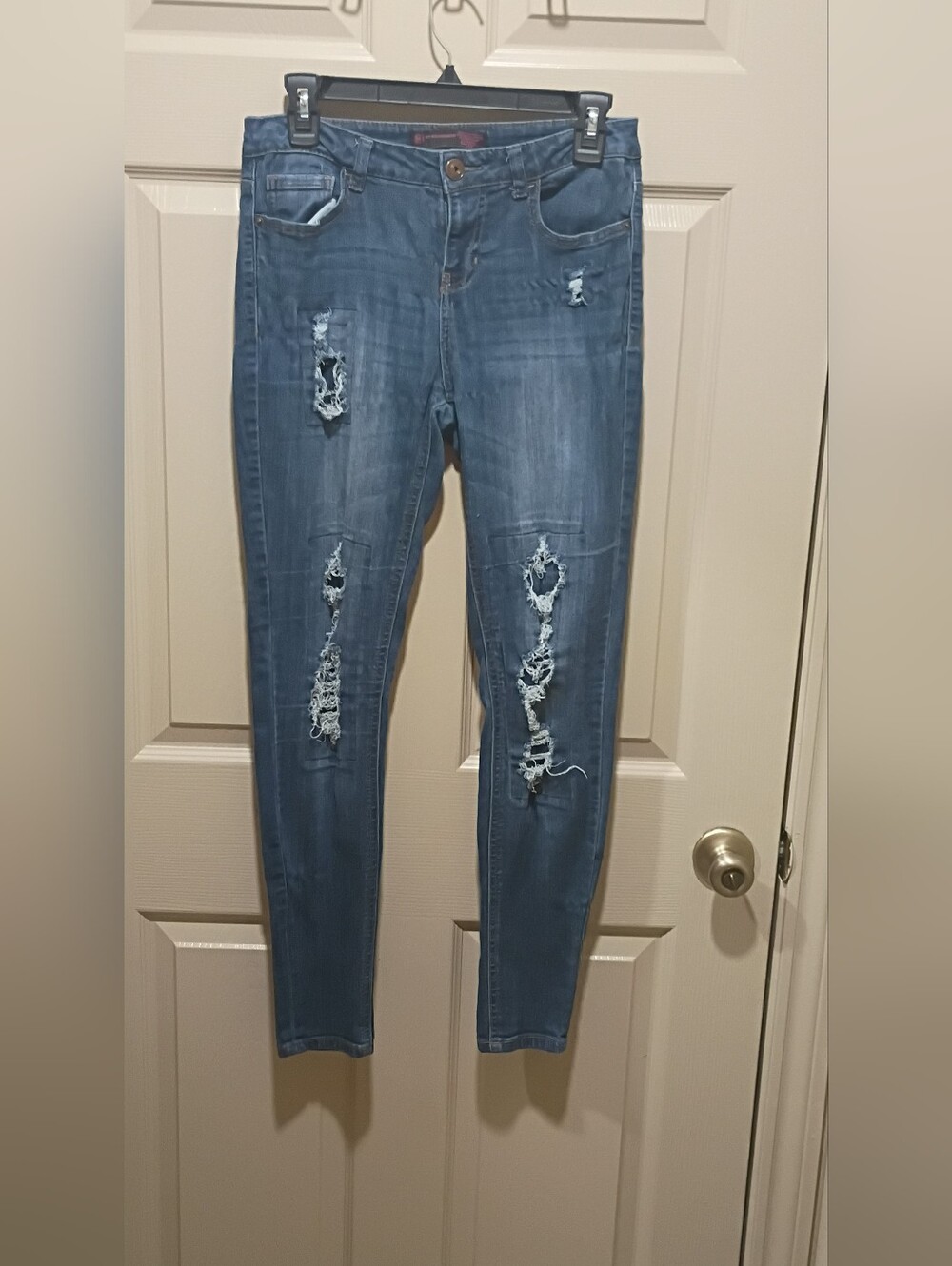 NOBO No Boundaries Jeans High Rise Skinny Ripped Distressed Size 9